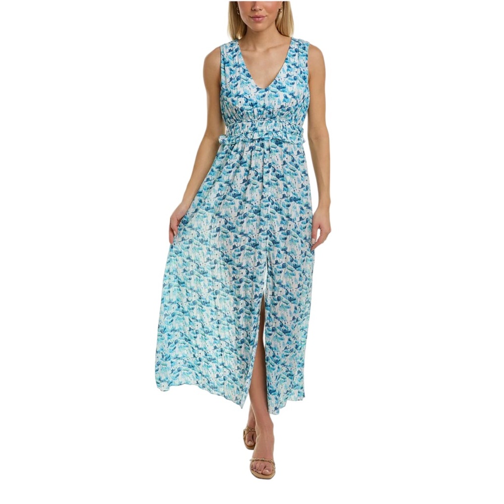 NWOT Maison Tara Floral maxi dress with front split size 6